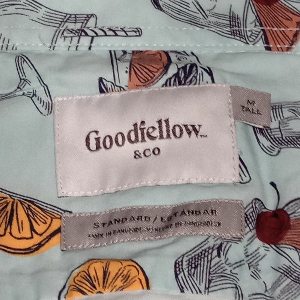 Mens Big&Tall Printed Short Sleeve Button Down Shirt Goodfellow & Co Size M Tall - Picture 4 of 4
